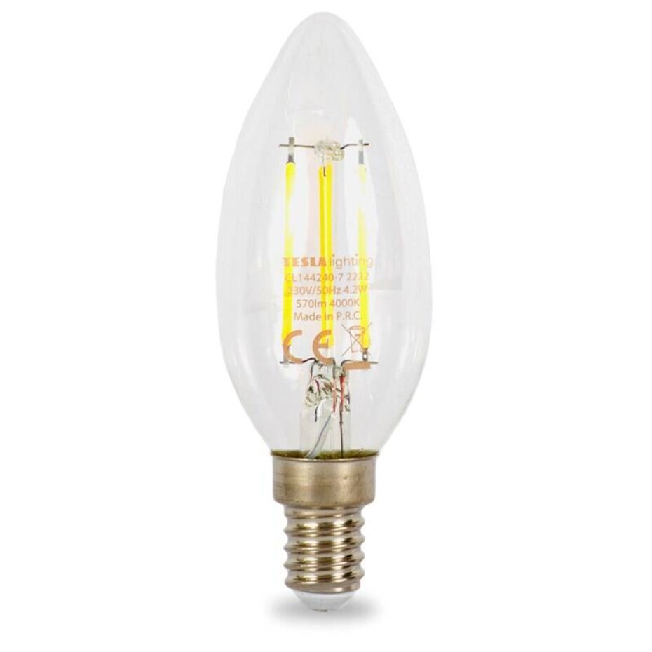 Tesla filament svíčka E14, 4,2W, denní bílá (CL144240-7) - main (0)