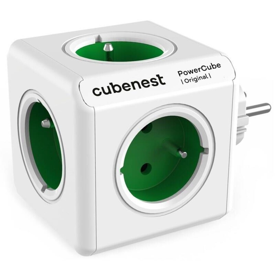 CubeNest Powercube Original, 5x zásuvka (PC120GN) bílá/zelená - main (0)