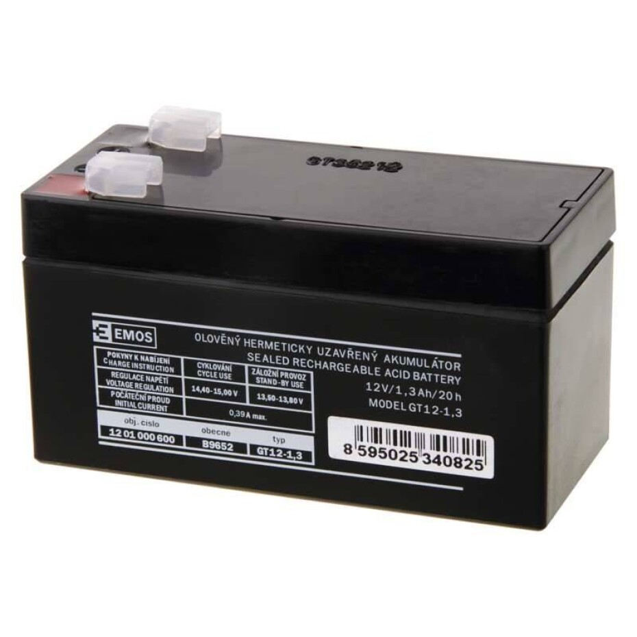 EMOS bezúdržbový 12 V/1,3 Ah, faston 4,7 mm (B9652) - main (0)