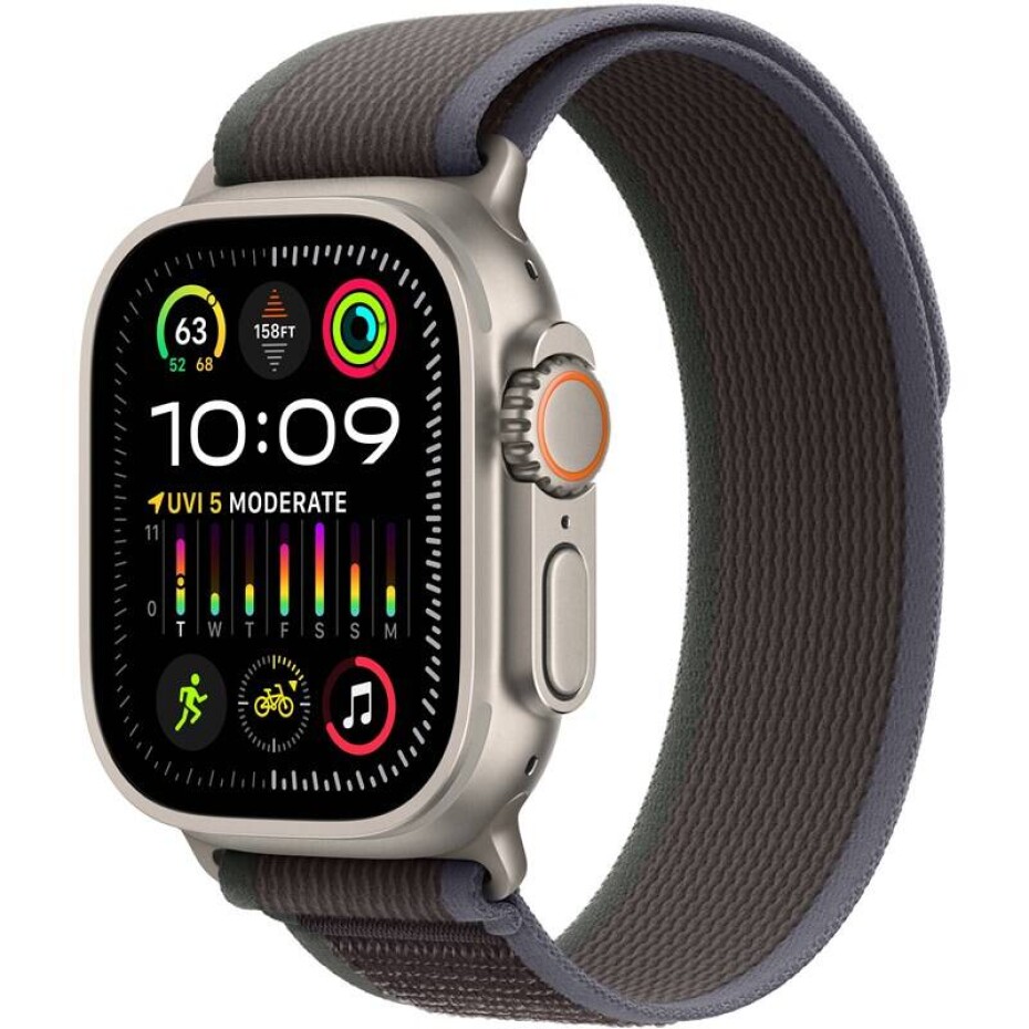 Apple Watch Ultra 2 GPS + Cellular, 49mm pouzdro z titanu - modro-černý trailový tah - S/M (MRF53CS/A) - main (0)