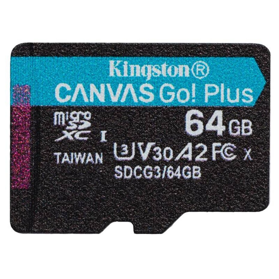 Kingston Canvas Go! Plus MicroSDXC 64GB UHS-I U3 (170R/70W) (SDCG3/64GBSP) - main (0)