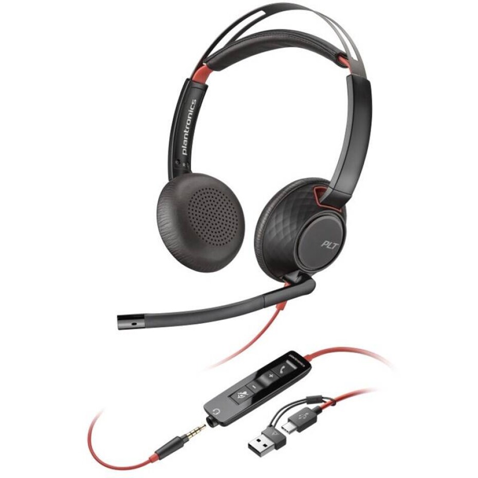 HP Poly Blackwire 5220, 3,5 mm jack + USB-C/A adaptér, stereo (8X231AA) černý - main (0)