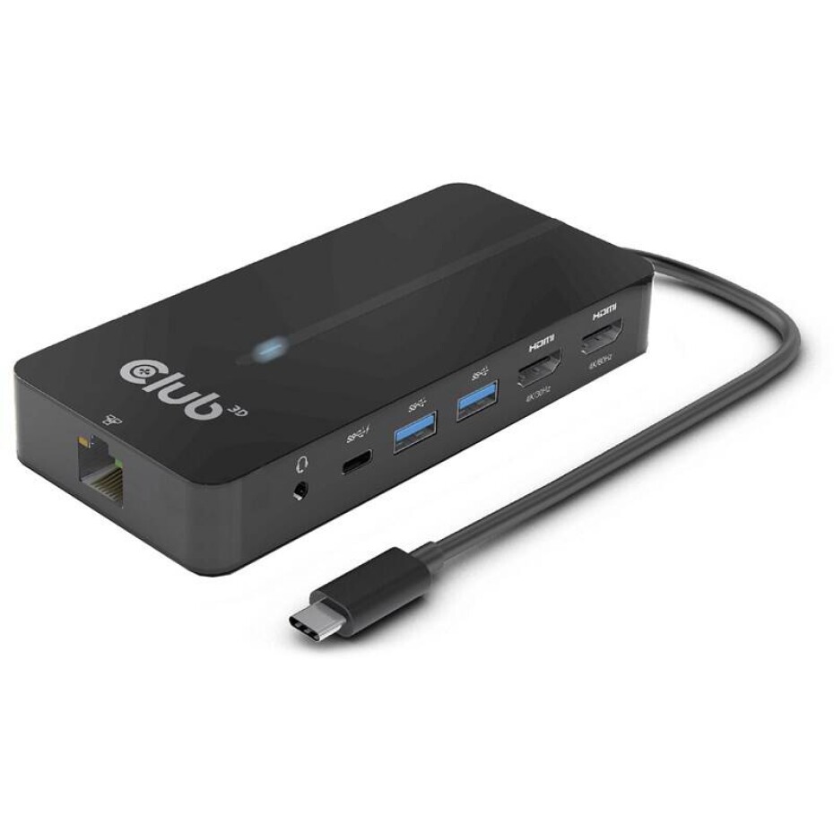 Club3D USB-C/2x HDMI, 2x USB-A, 1x RJ45, 1x 3.5mm audio, 1x USB-C,100 W (CSV-1595) - main (0)