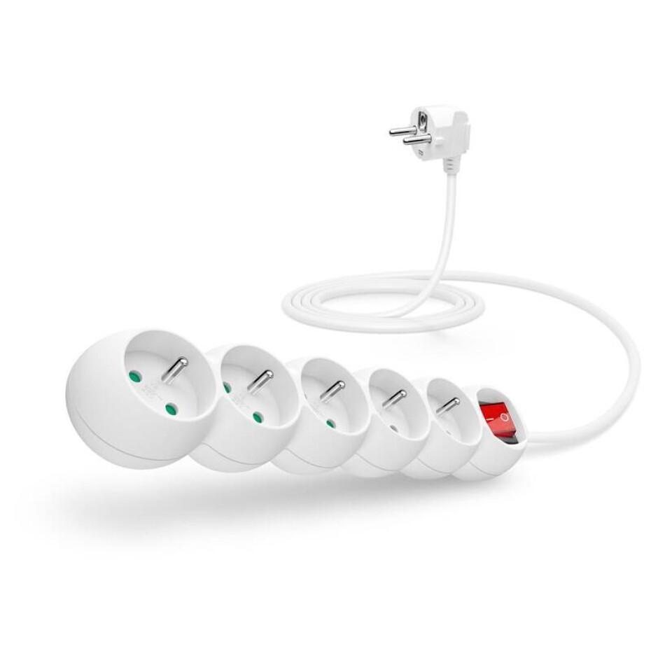 Connect IT 5x zásuvka, s vypínačem, 2m (CI-1286) bílý - main (0)