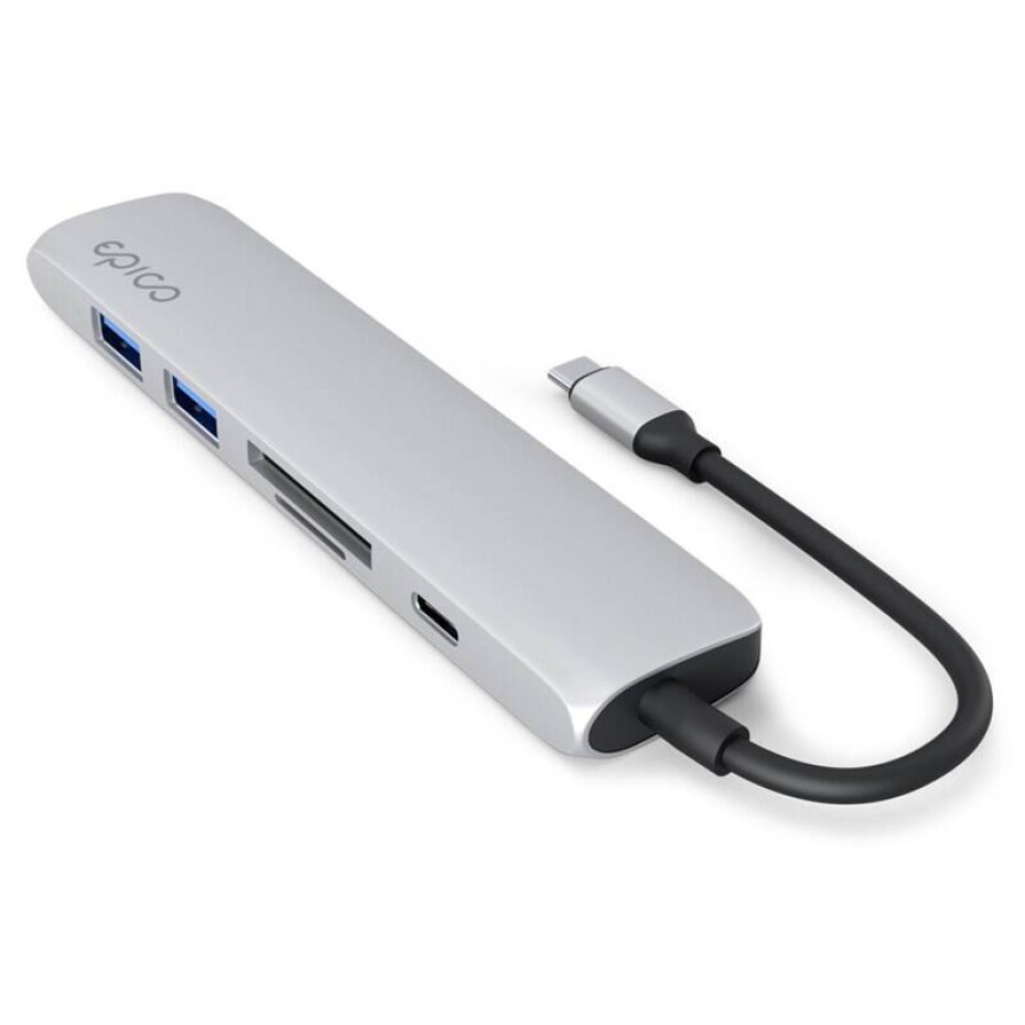 Epico 6in1 Aluminium 8K USB-C/1× USB-C, 2× USB 3.0, HDMI, microSD, SD (9915112100067) stříbrný - main (0)