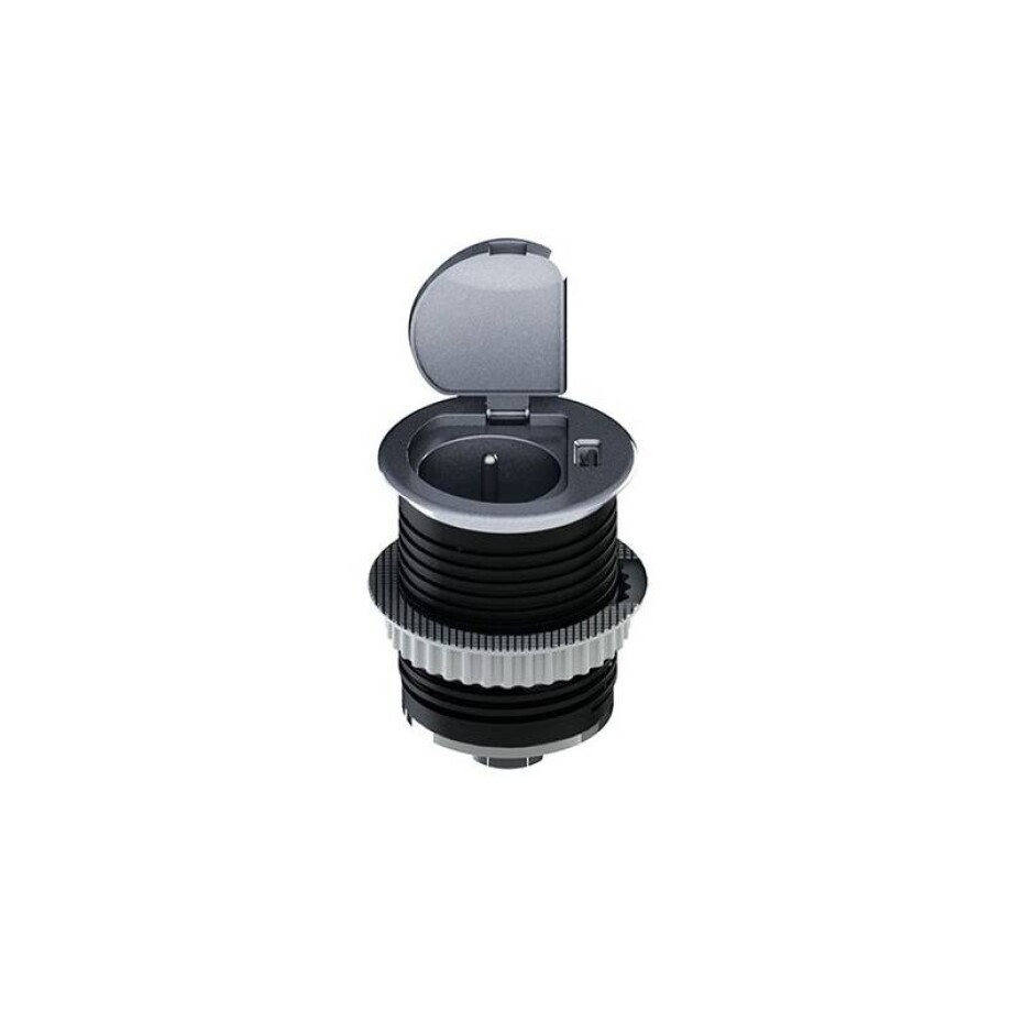 Solight 1x vestavná zásuvka s víčkem, 1x USB, 1,5m (PP122) stříbrný - main (0)