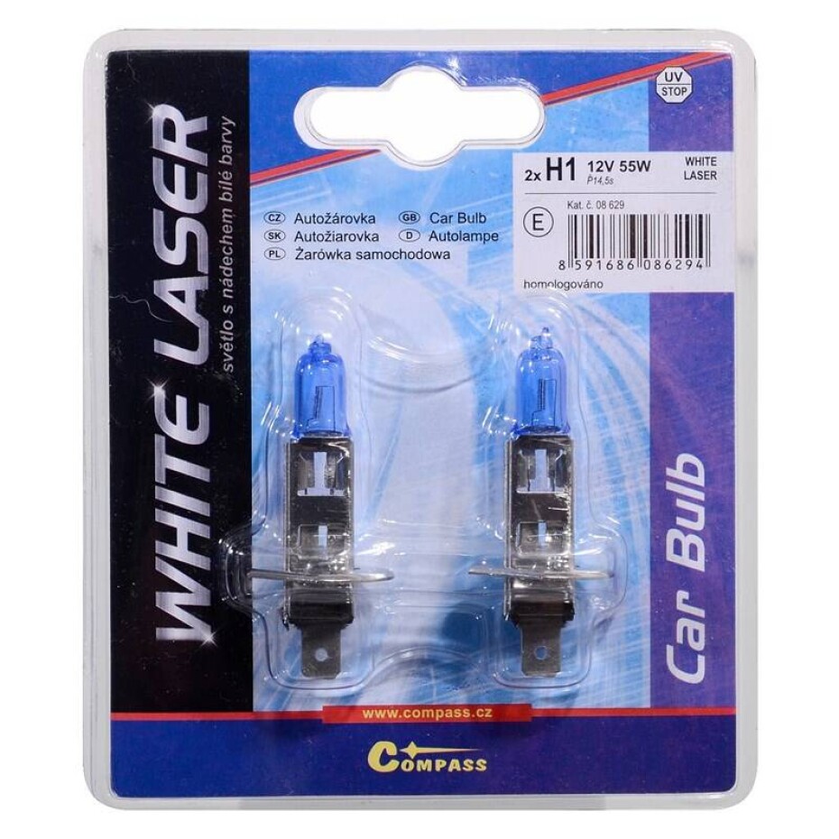 Compass 08629 12V H1 55W P14,5s WHITE LASER 2ks - main (0)