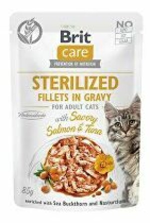 Product detail of Brit Care Cat Fillets in Gravy Steril. Salmon&Tuna 85g + Množstevní sleva