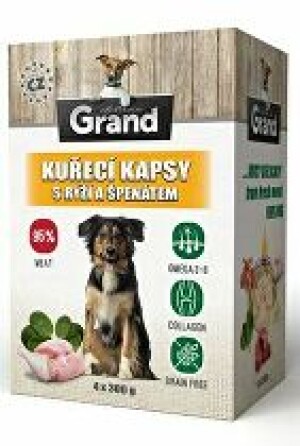 Product detail of GRAND kaps. deluxe pes kuřecí s rýží a špenát. 4x300g + Množstevní sleva