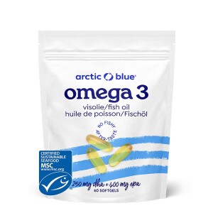 Product detail of Arctic Blue Omega 3, 250 mg DHA, 400 mg EPA, 60 kapslí