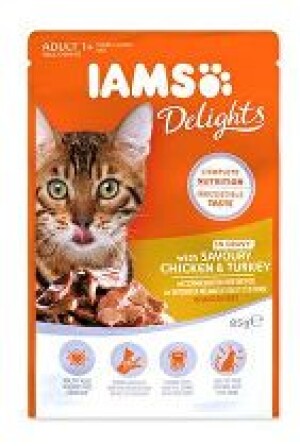 Product detail of Iams Cat Kuře a krůta v omáčce kapsa 85g + Množstevní sleva