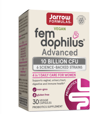 Product detail of Jarrow Formulas Jarrow Fem-Dophilus® Advanced - 10 Billion CFU (Shelf Stable), vaginální probiotika 10 miliard, 30 rostlinných kapslí