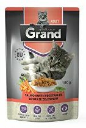 Product detail of GRAND kaps. kočka deluxe 100% losos se zel.100g + Množstevní sleva
