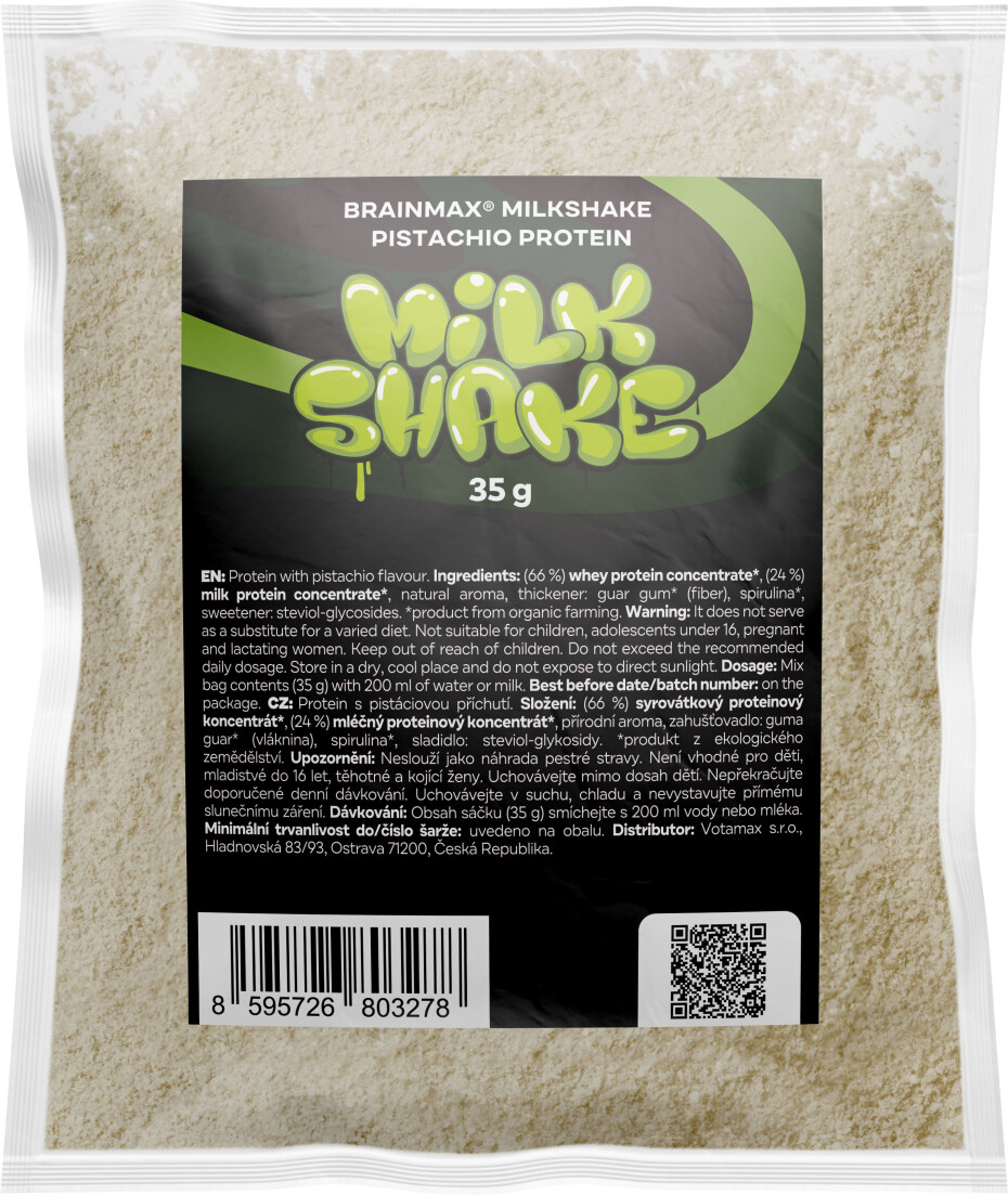 BrainMax Milkshake Protein, 35 g, VZOREK Příchuť: Vanilka - main (4)