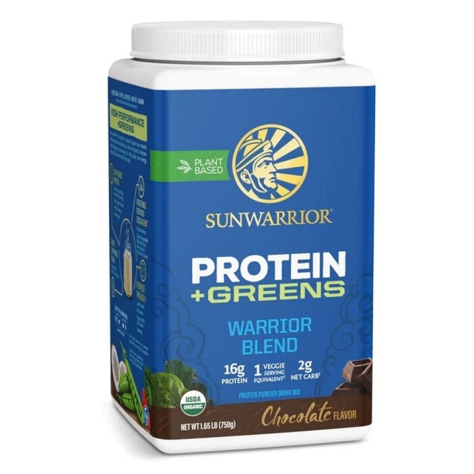 Sunwarrior Warrior Blend Organic Protein + Greens, čokoládový, 750 g - main (0)