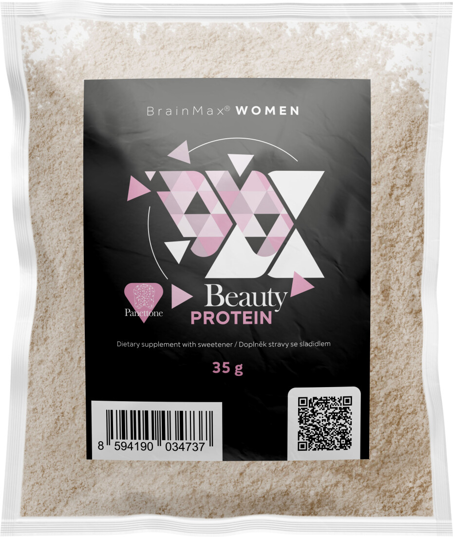 BrainMax Women Beauty Protein, protein pro ženy s kolagenem, keratinem a vitamíny, 35 g, VZOREK Příchuť: Kokos - main (1)