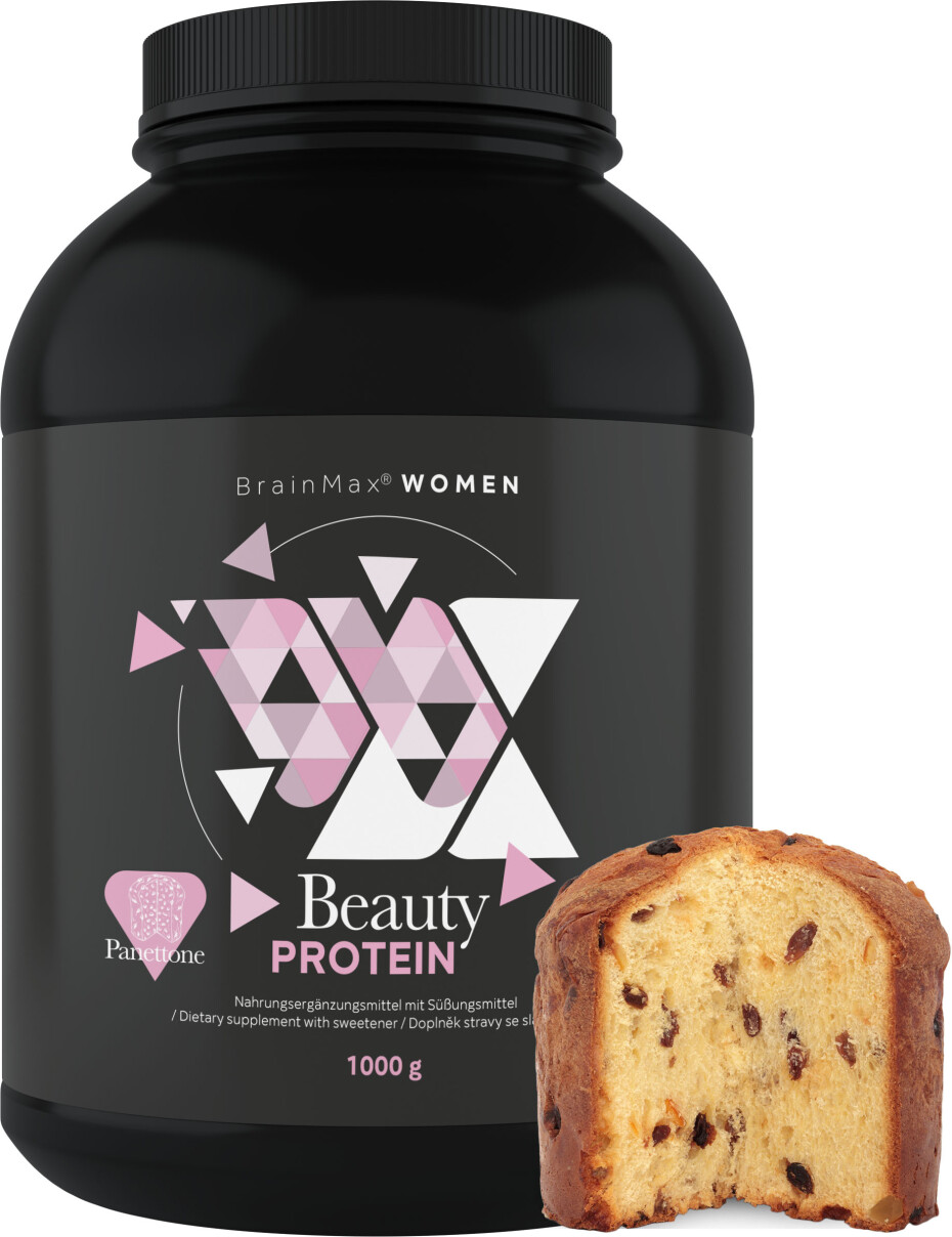 BrainMax Women Beauty Protein, protein pro ženy s kolagenem, keratinem a vitamíny, 1000 g Příchuť: Panettone - main (0)