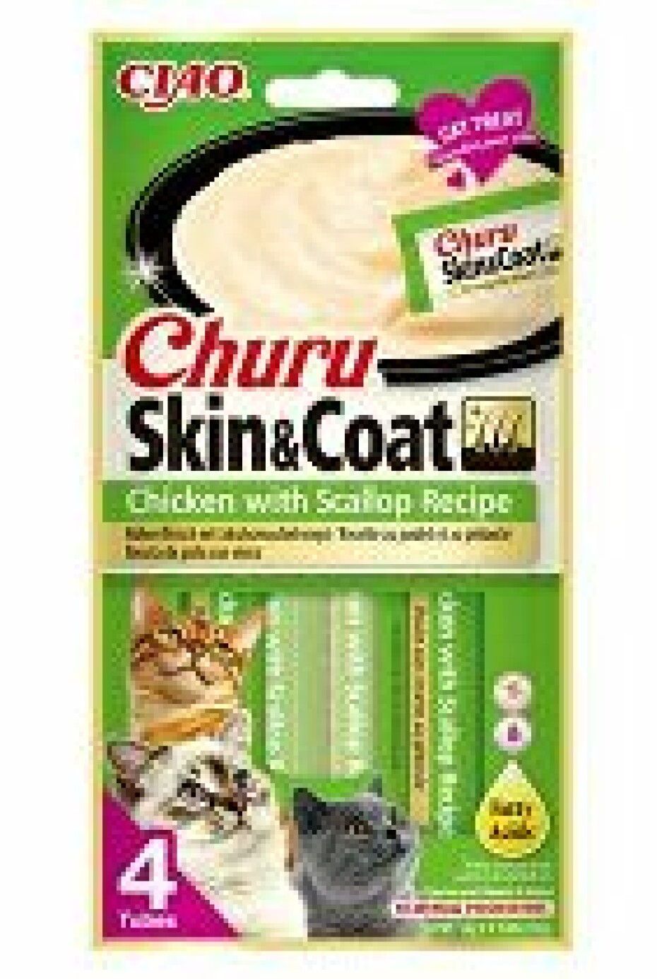 Churu Cat Skin&Coat Chicken with Scallop Recipe 4x14g - main (0)