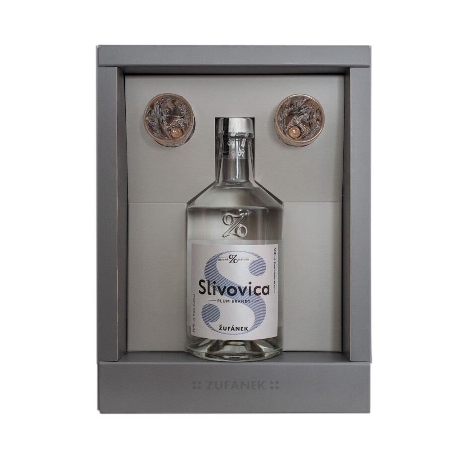 Dárková krabička Slivovice Žufánek 0,5l se skleničkami - main (1)