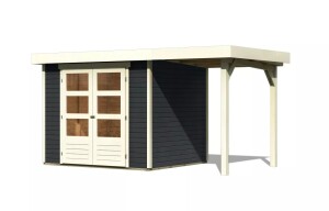 Product detail of Dřevěný domek KARIBU ASKOLA 3 + přístavek 150 cm (38660) antracit LG3229