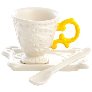 Product detail of Šálek na čaj I-WARES, s podšálkem a lžičkou, žlutá, Seletti