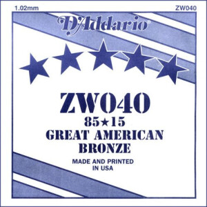 Product detail of D'Addario ZW040 80/15 Great American Bronze - .040