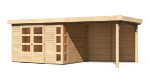 Product detail of Dřevěný domek KARIBU KERKO 5 + přístavek 280 cm včetně zadní stěny (9206) natur LG2991