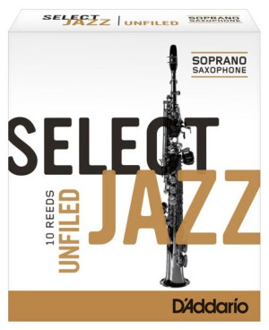 Product detail of Rico RRS10SSX3H Select Jazz - Soprano Saxophone Reeds - Unfiled - 3 Hard - 10 Box