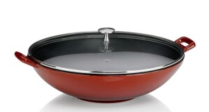 Product detail of KELA Wok litinový s poklicí CALIDO 36 cm červená KL-11947