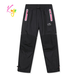 Product detail of Dívčí šusťákové kalhoty, zateplené - KUGO DK8237, černá / růžové zipy Barva: Černá, Velikost: 164