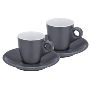 Product detail of KELA Hrnek na espresso s podšálkem sada 4 ks MATTIA šedá KL-12751