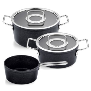 Product detail of Sada hrnců ADAMANT, sada 3 ks, černá, hliník, Fissler