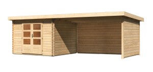 Product detail of Dřevěný domek KARIBU BASTRUP 5 + přístavek 400 cm včetně zadní a boční stěny (9312) natur LG3021
