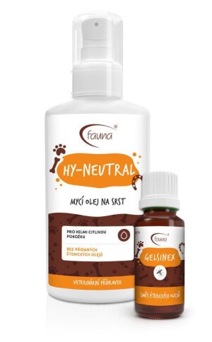 Product detail of Aromafauna Mycí olej na srst HY-Neutral + Směs éterických olejů Gelsinex 100 ml + 10 ml