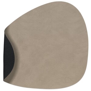 Product detail of Prostírání CURVE BULL 37 x 44 cm, oboustranné, teple šedá / čermá, kůže, LIND DNA