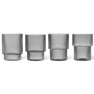 Product detail of Sklenice na vodu RIPPLE 200 ml, sada 4 ks, šedá, ferm LIVING