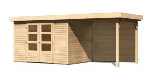 Product detail of Dřevěný domek KARIBU ASKOLA 4 + přístavek 240 cm včetně zadní stěny (9177) natur LG3258