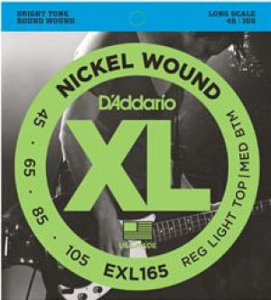 Product detail of D'Addario EXL165 Regular Light Top/Medium Bottom - .045 -.105