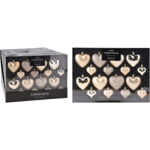 Product detail of HOMESTYLING Vánoční ozdoby srdce sada 16 ks krémová KO-CAN302870