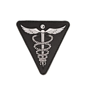 Product detail of Nášivka gumová 3D: Lékařský symbol - Caduceus černá