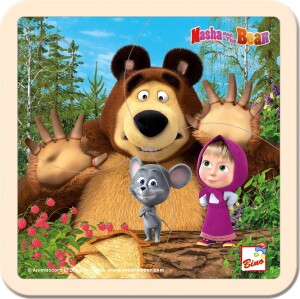 Product detail of Máša a Medvěd puzzle dřevěné s myškou 15cm
