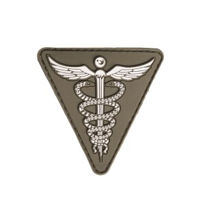 Product detail of Nášivka gumová 3D: Lékařský symbol - Caduceus olivová