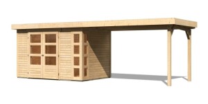Product detail of Dřevěný domek KARIBU KERKO 4 + přístavek 280 cm (82944) natur LG2975