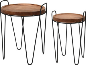 Product detail of HOMESTYLING Odkládací stolek sada 2 ks TEAK / kov KO-J11302300