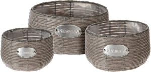 Product detail of PROGARDEN Květináč proutěný sada 3 ks FLOWERS GARDEN 29 / 25 / 19 cm KO-430000850