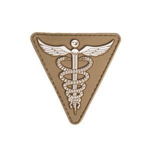 Product detail of Nášivka gumová 3D: Lékařský symbol - Caduceus okrová