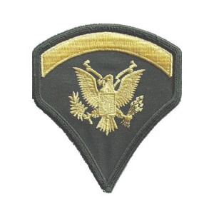 Product detail of Nášivka: Hodnost US ARMY rukávová Specialist Fifth Class olivová | žlutá