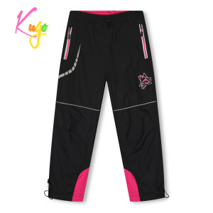 Product detail of Dívčí šusťákové kalhoty, zateplené - KUGO DK7130, tmavě šedá/ růžové zipy Barva: Šedá, Velikost: 116