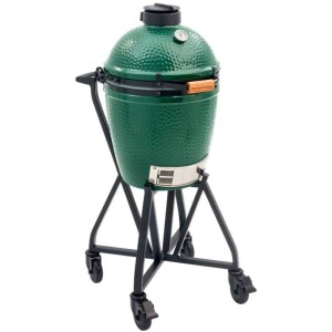 Product detail of Gril na dřevěné uhlí M 38 cm,  + intEGGrovaný pojízdný stojan s držadlem, zelená, Big Green Egg