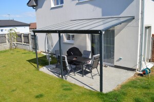 Product detail of Hliníková pergola LANITPLAST WALL 43 antracit + opál PC LG2124